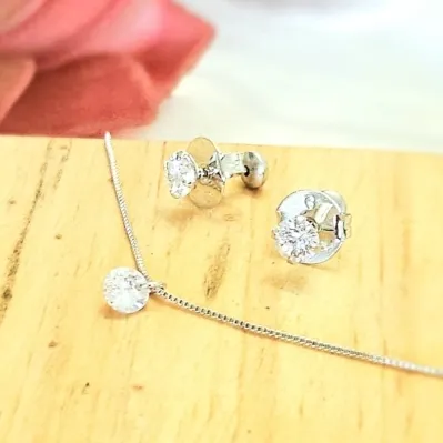 conjunto infantil rodio ponto de luz cristal