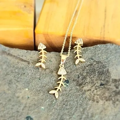 conjunto ouro espinha de peixe