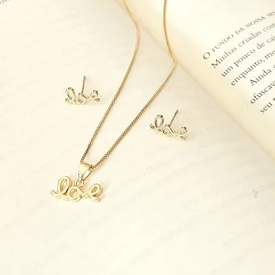 conjunto ouro love liso