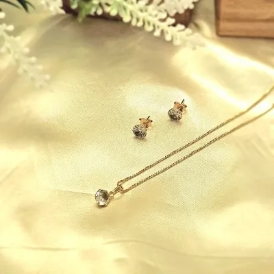 conjunto ouro ponto de luz cristal