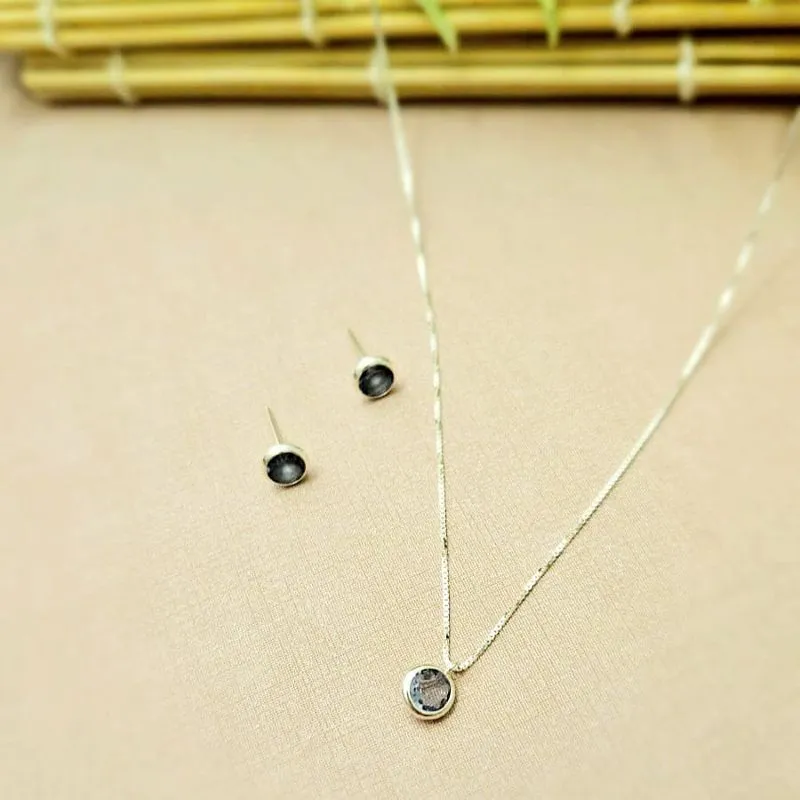 conjunto prata circulo lilás