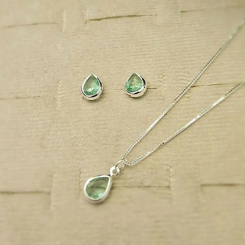 conjunto prata gota verde claro