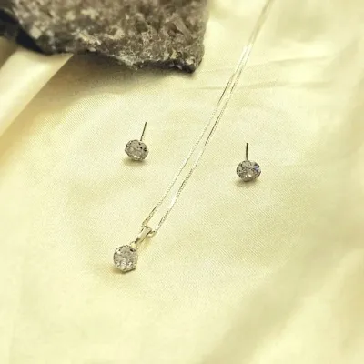 conjunto prata ponto de luz cristal 6mm