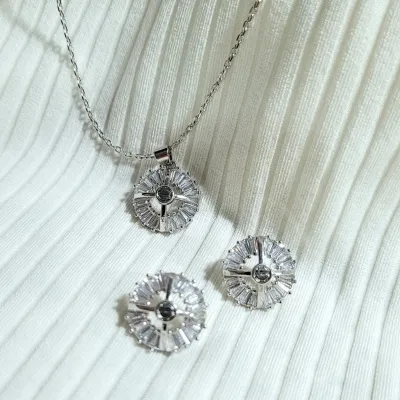 conjunto ródio círculo canutos