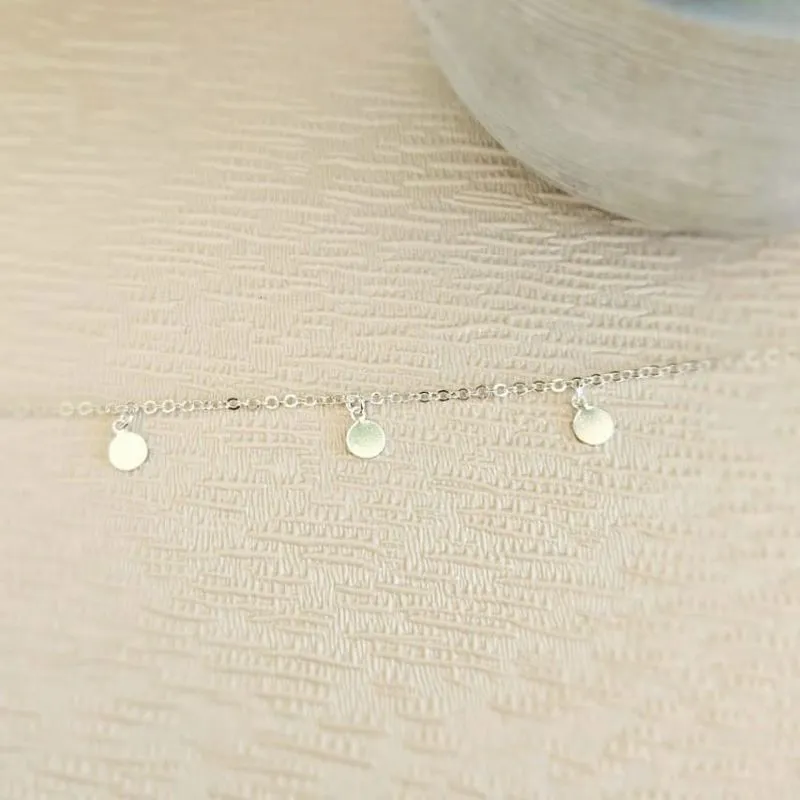 pulseira prata bolas chapadas penduradas