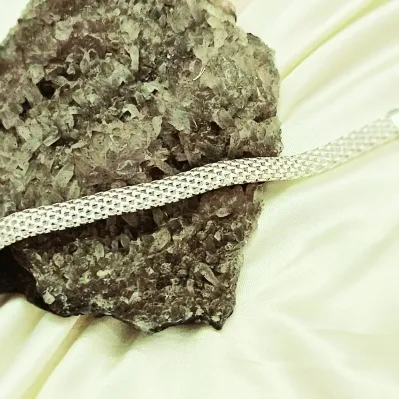pulseira prata italiana tramada