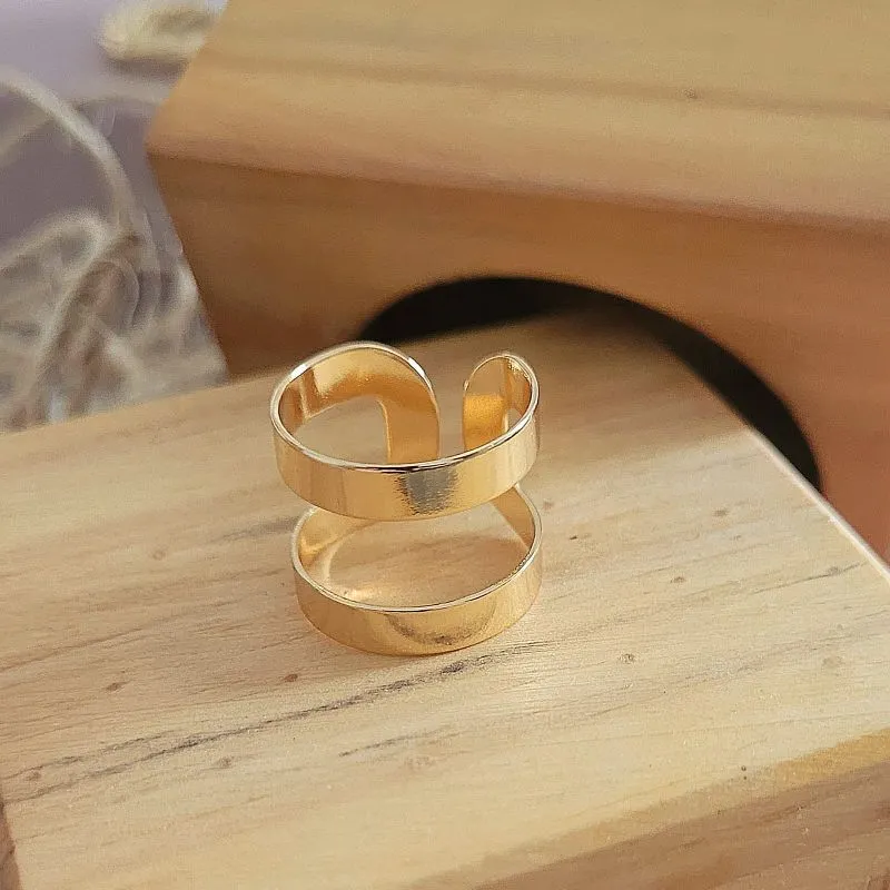 anel ouro duplo liso
