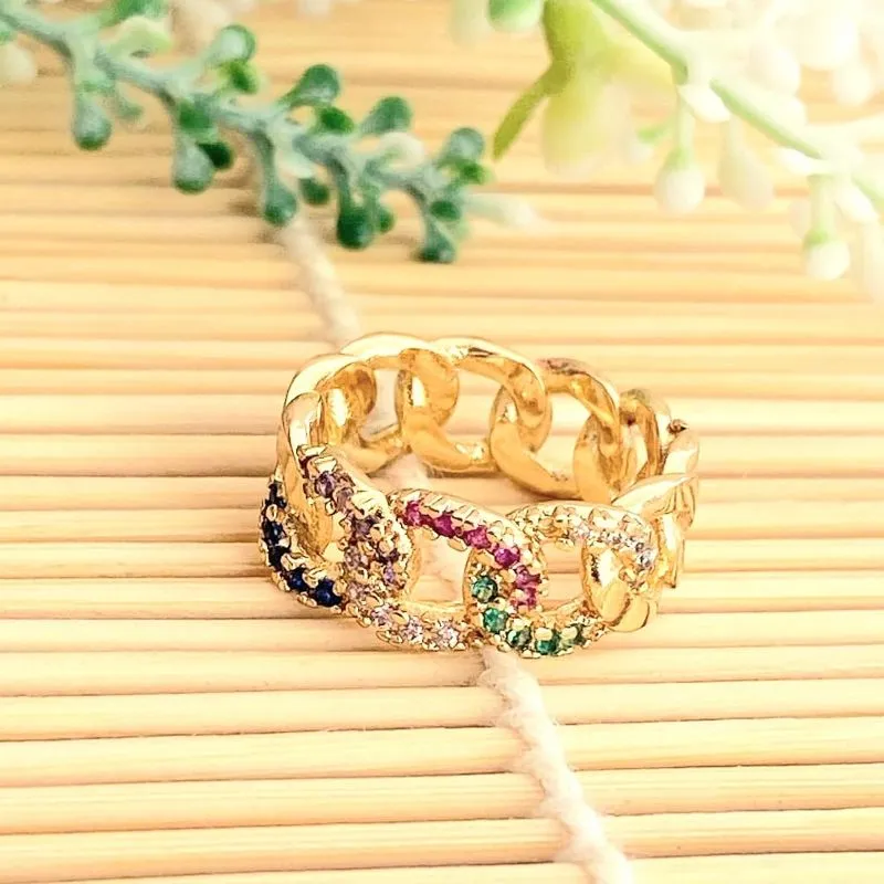 anel ouro elos colors