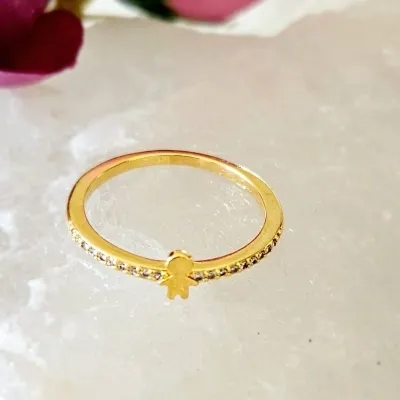 anel ouro aparador zirconias com 1 menino
