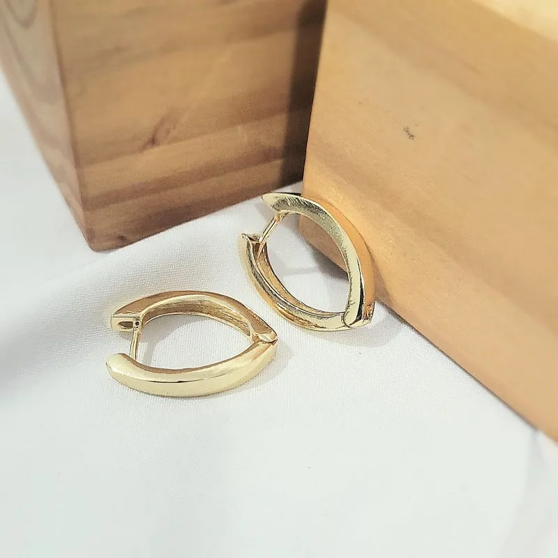 brinco ouro argola anzol lisa