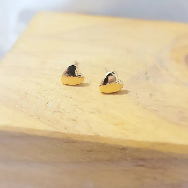brinco ouro coração liso