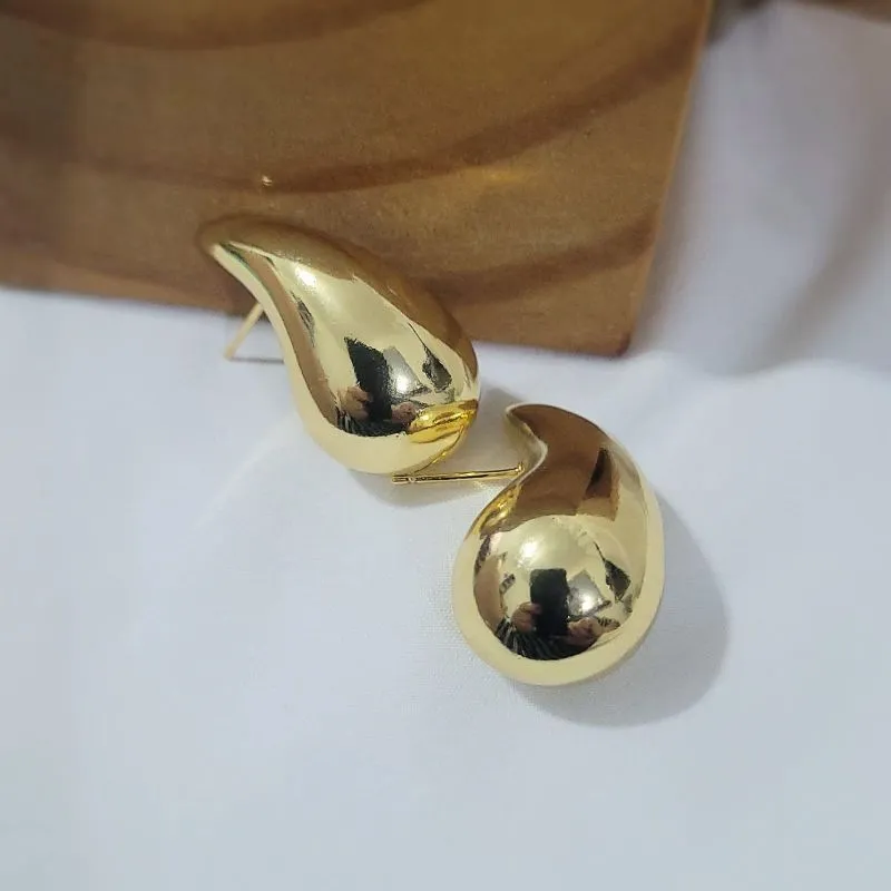 brinco ouro gota lisa