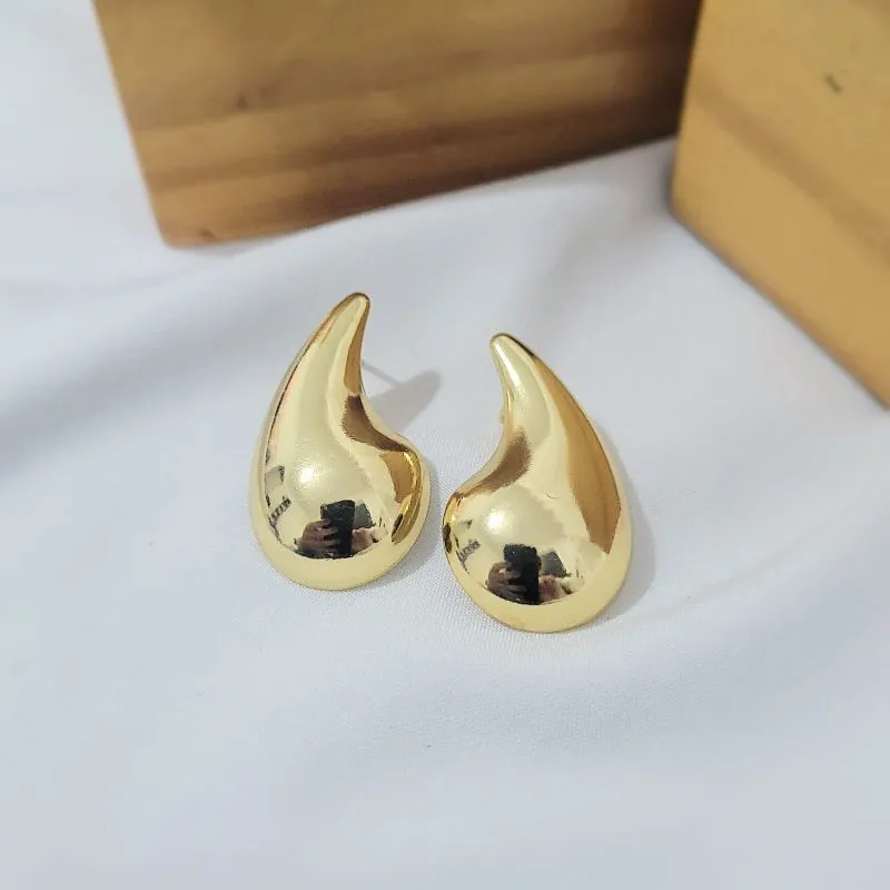 brinco ouro gota lisa