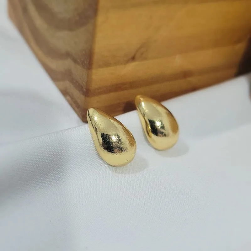 brinco ouro gota lisa grande