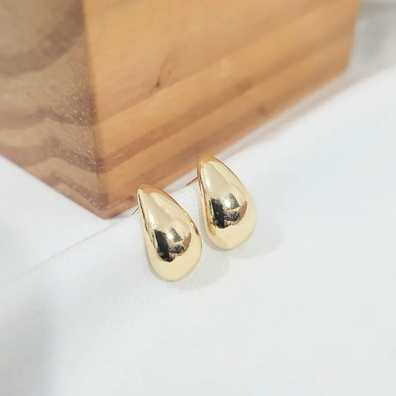 brinco ouro gota lisa media