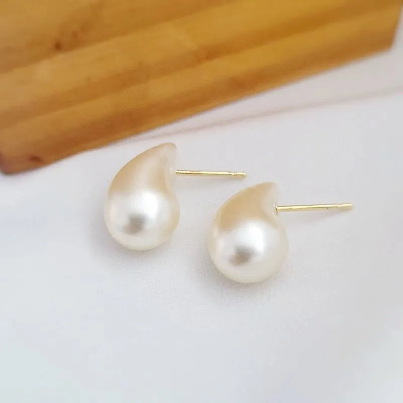 brinco ouro gota perola