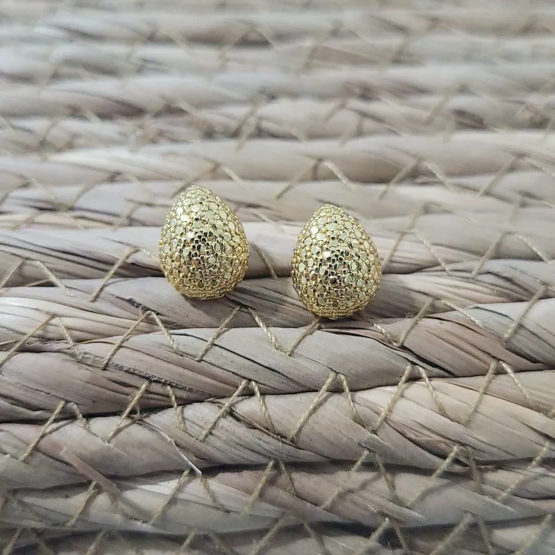 brinco ouro gota trabalhada