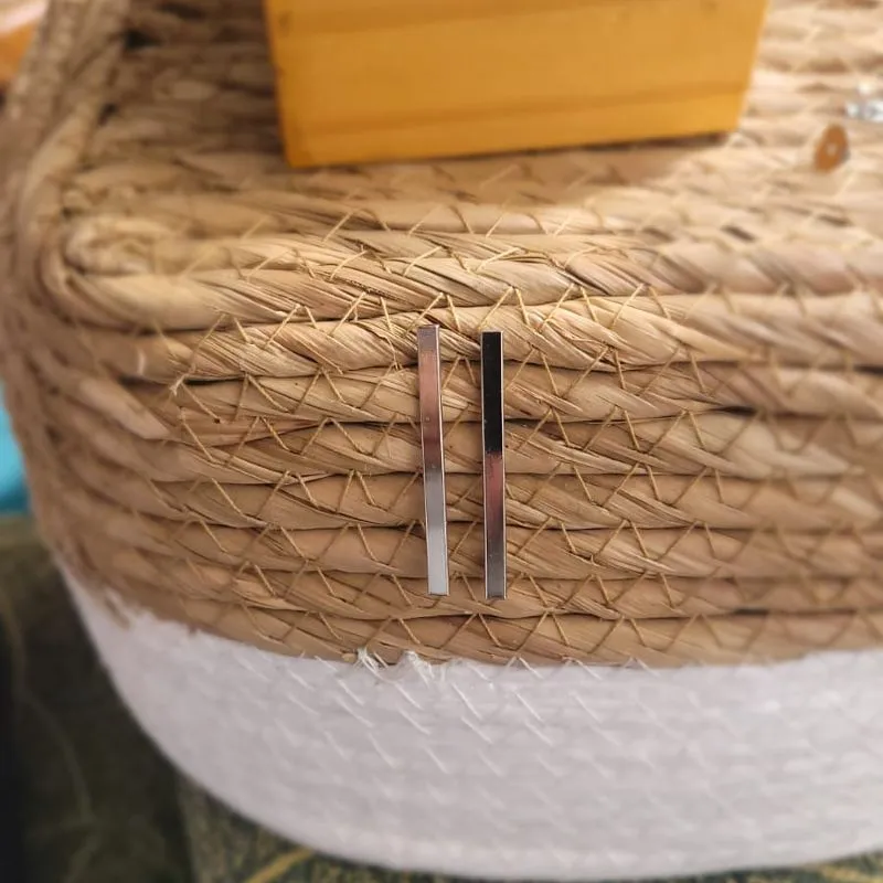 brinco rodio palito liso