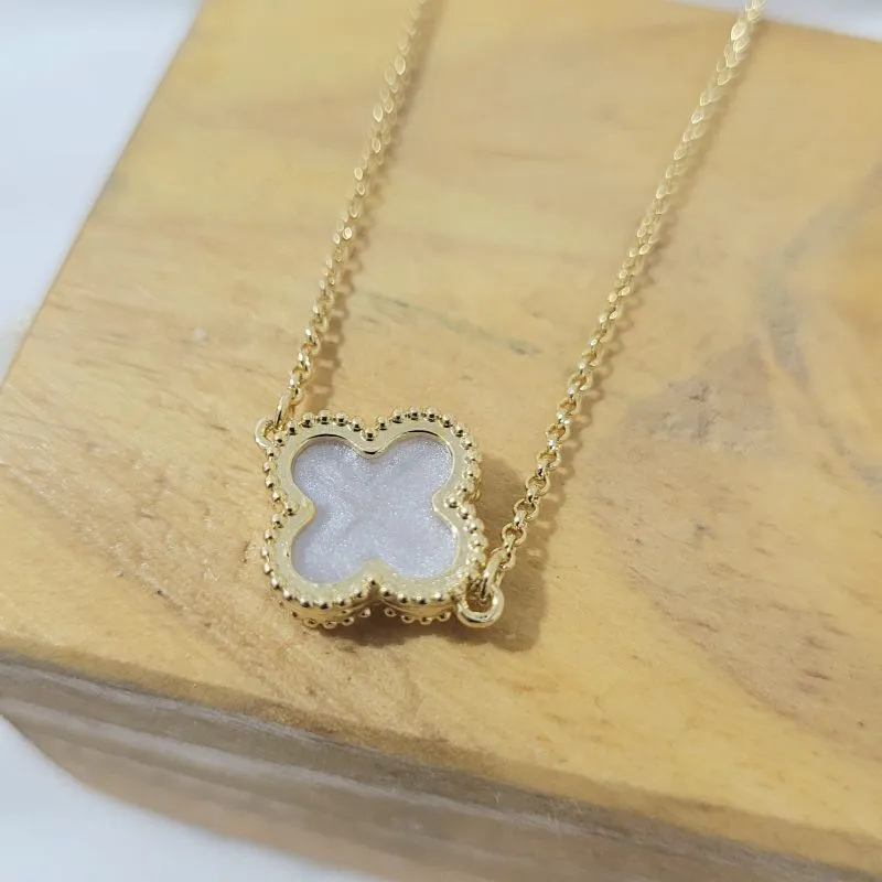 colar ouro choker inspiração van cleef branco