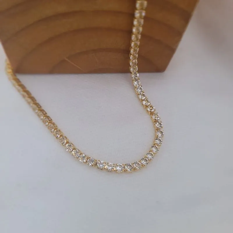 colar ouro choker riviera cristal