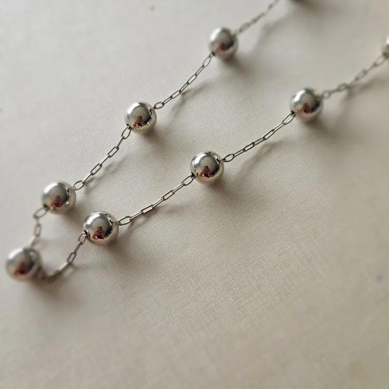 colar rodio choker bolas lisas