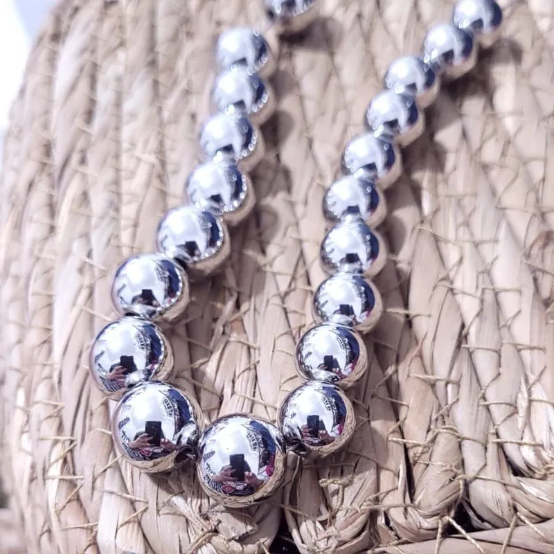 colar rodio choker bolas lisas