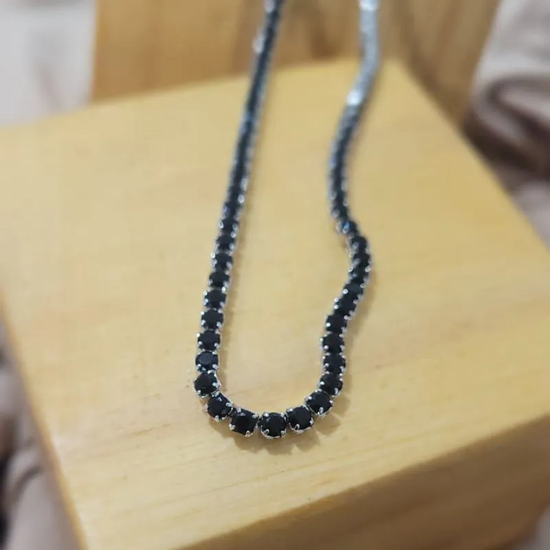 colar rodio choker riviera pedra preta