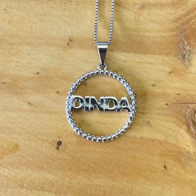colar rodio circulo vazado dinda