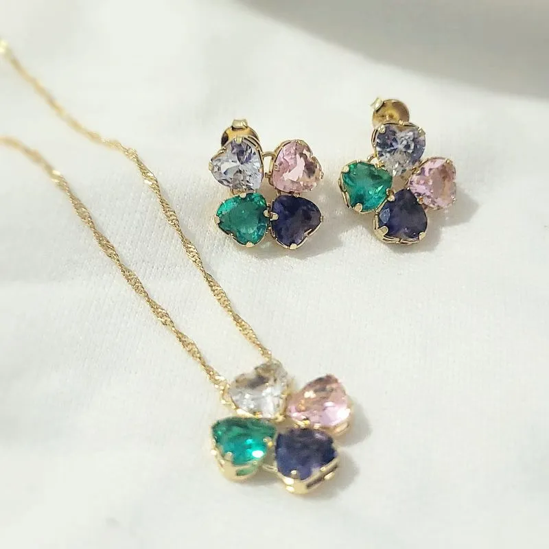 conjunto ouro flor colors