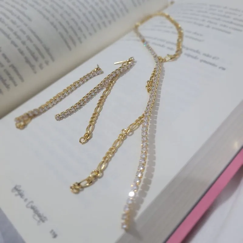 conjunto ouro riveira e corrente grumet 3x1