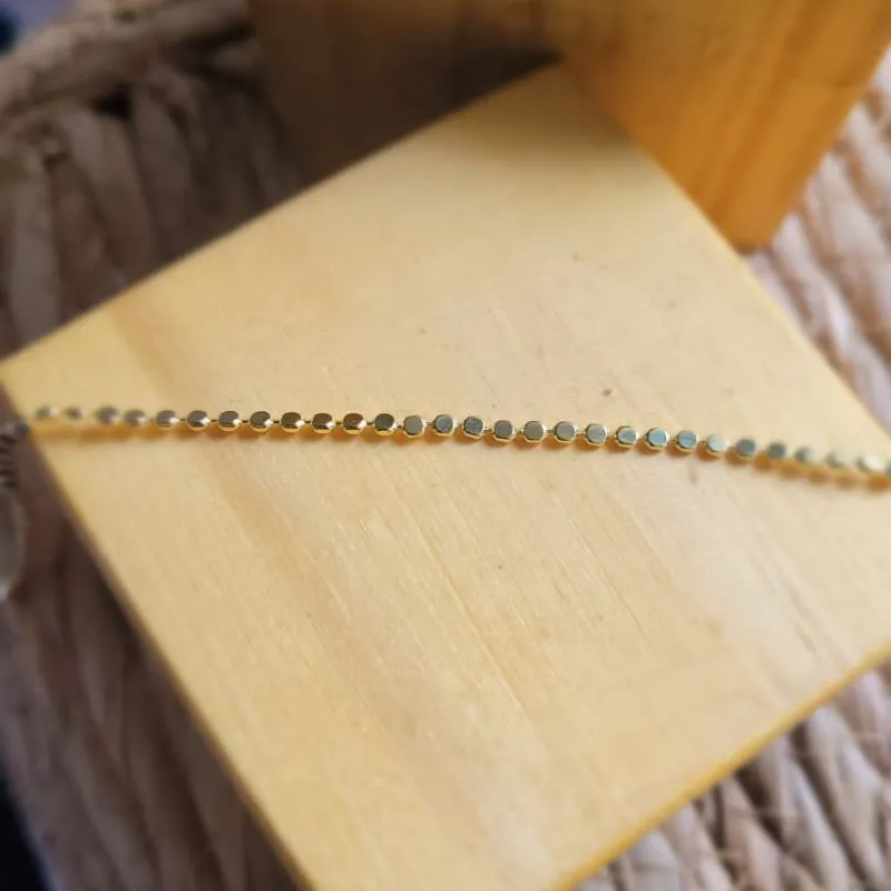 pulseira ouro bolinha chapada