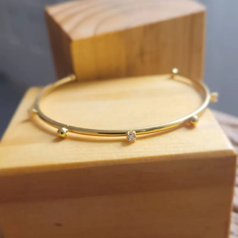 pulseira ouro bracelete ponto de luz e bolinha lisa