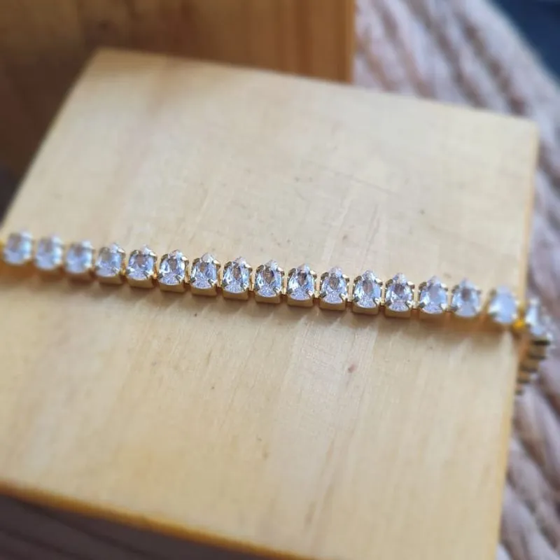 pulseira ouro riviera gota