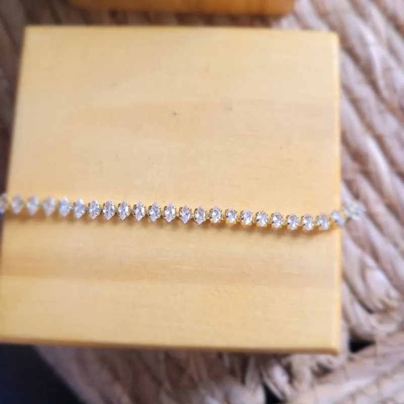 pulseira ouro riviera navete