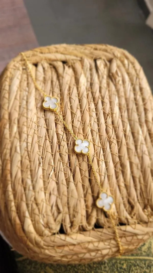 pulseira ouro van cleef branco