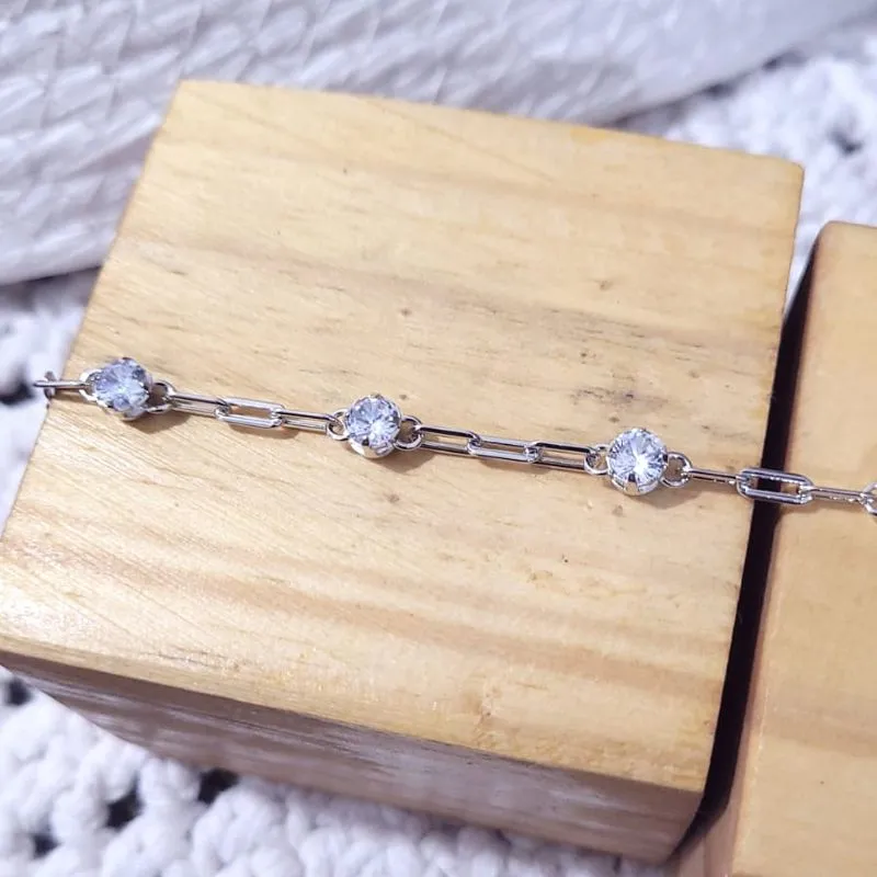 pulseira rodio cartier com pontos de luz cristal
