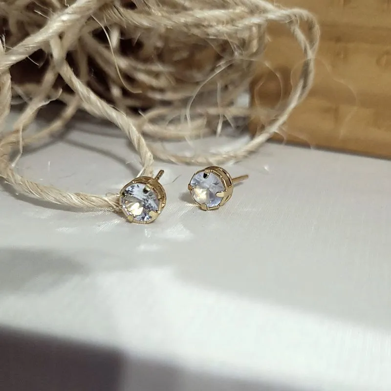 brinco ouro ponto de luz cristal