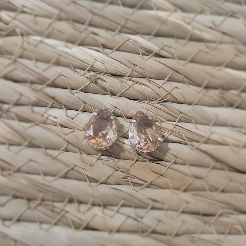 brinco rodio gota rose