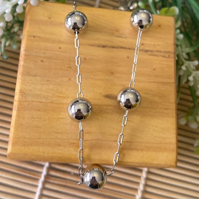 colar rodio choker cartier bolas lisas