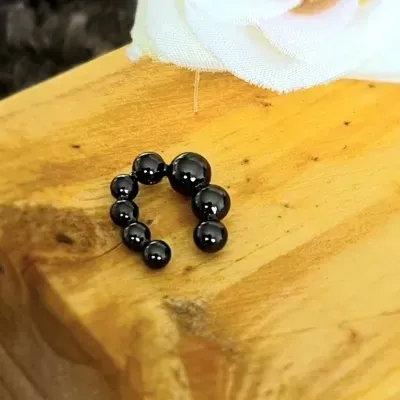 piercing rodio negro 8 bolinhas lisas