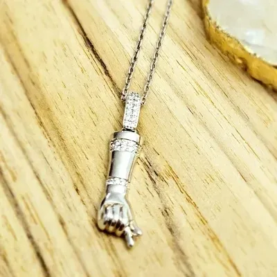 colar rodio figa com linhas zirconias