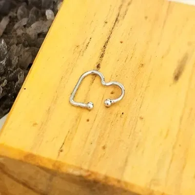 piercing rodio coracao tipo argolinha fino